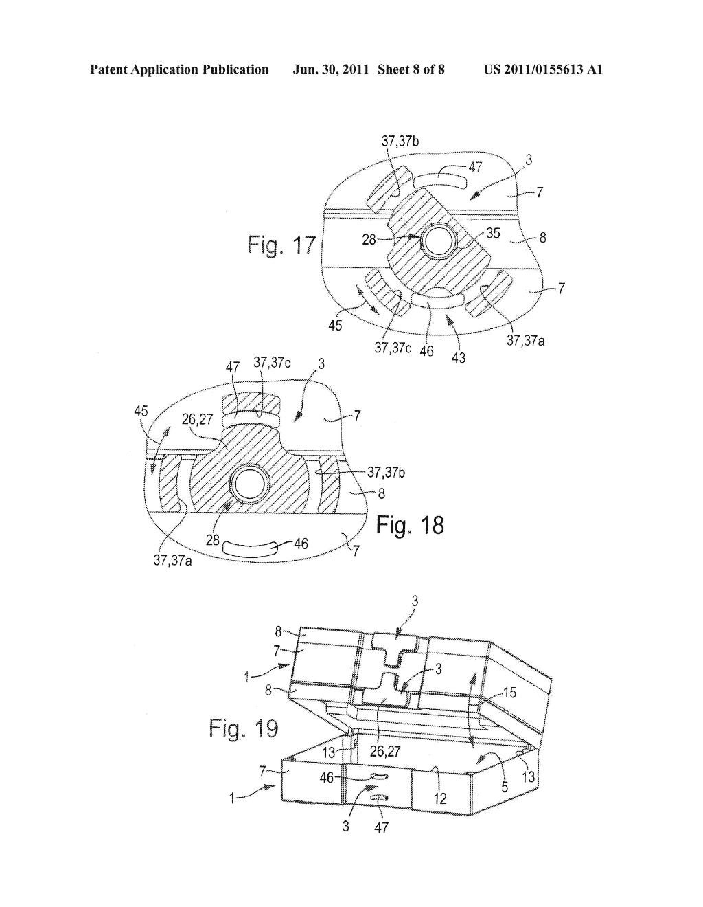 Stackable Container Assembly with Reciprocal Locking of the Stacked     Containers - diagram, schematic, and image 09