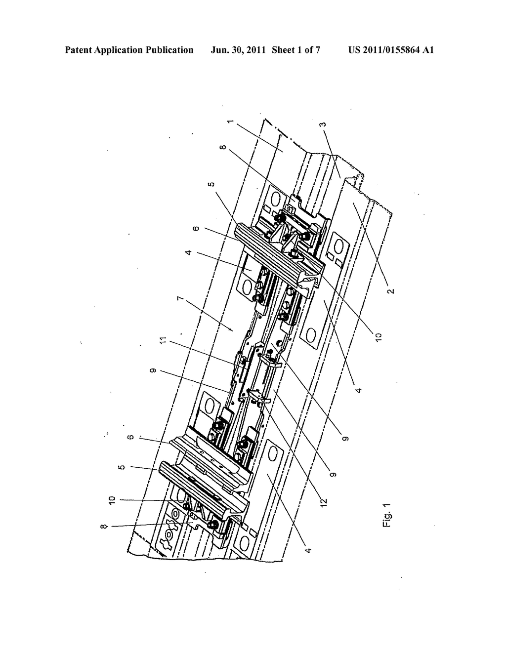 DEVICE FOR FIXING A SWITCH SETTING DEVICE ON STOCK RAILS OF A RAIL SWITCH - diagram, schematic, and image 02