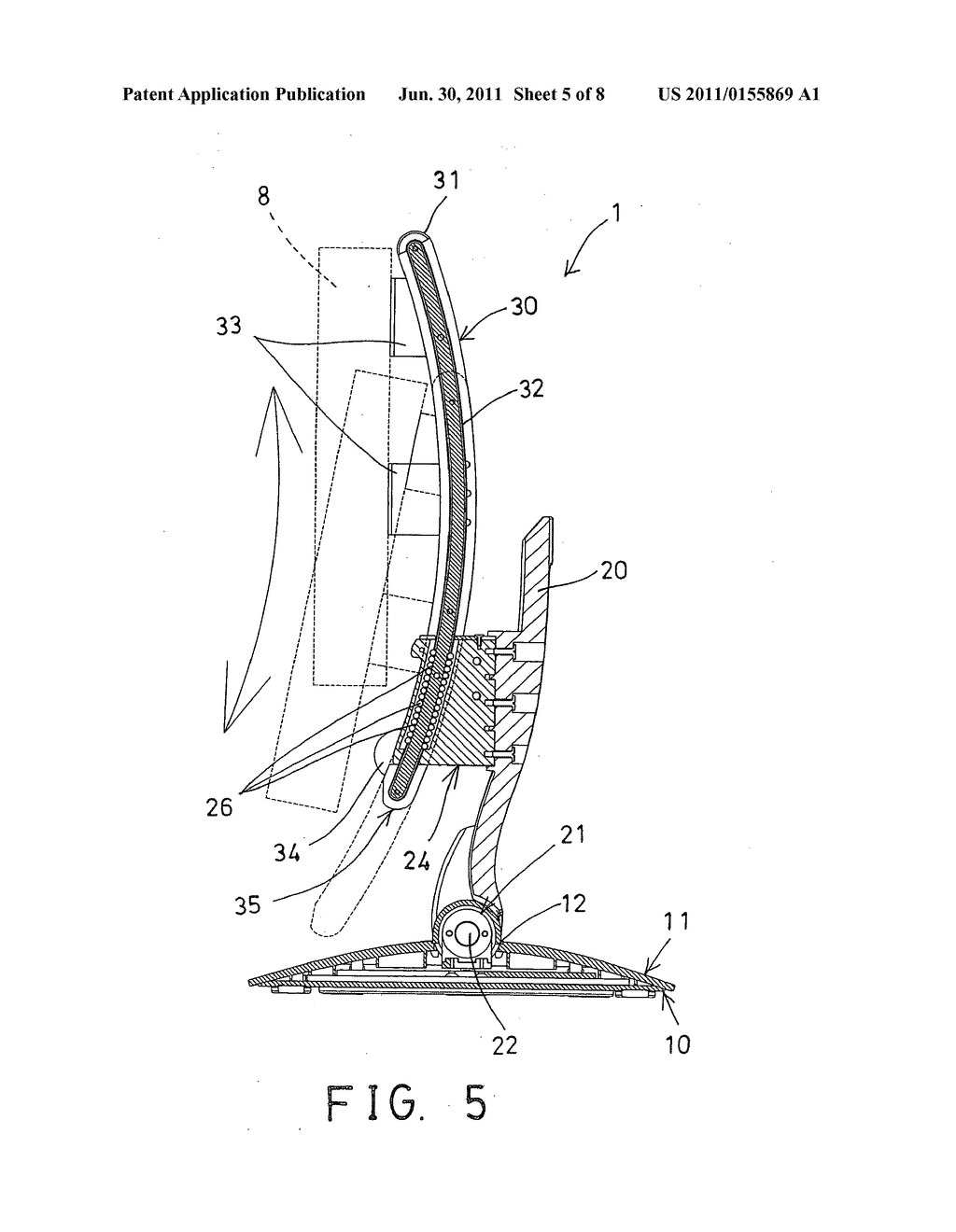 Adjustable support device for monitor - diagram, schematic, and image 06