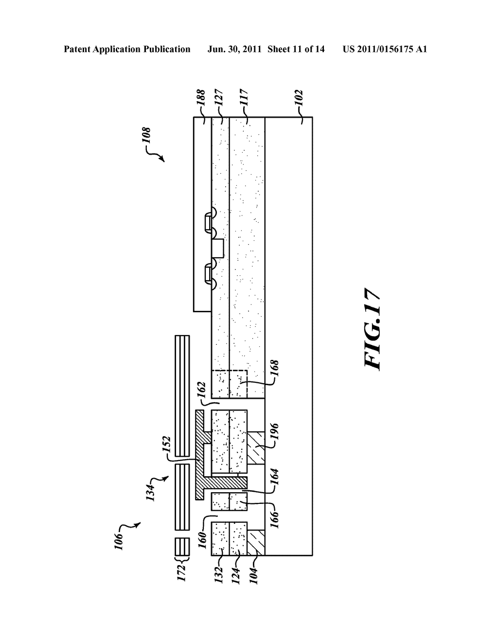 METHOD OF FORMING A DIE HAVING AN IC REGION ADJACENT A MEMS REGION - diagram, schematic, and image 12