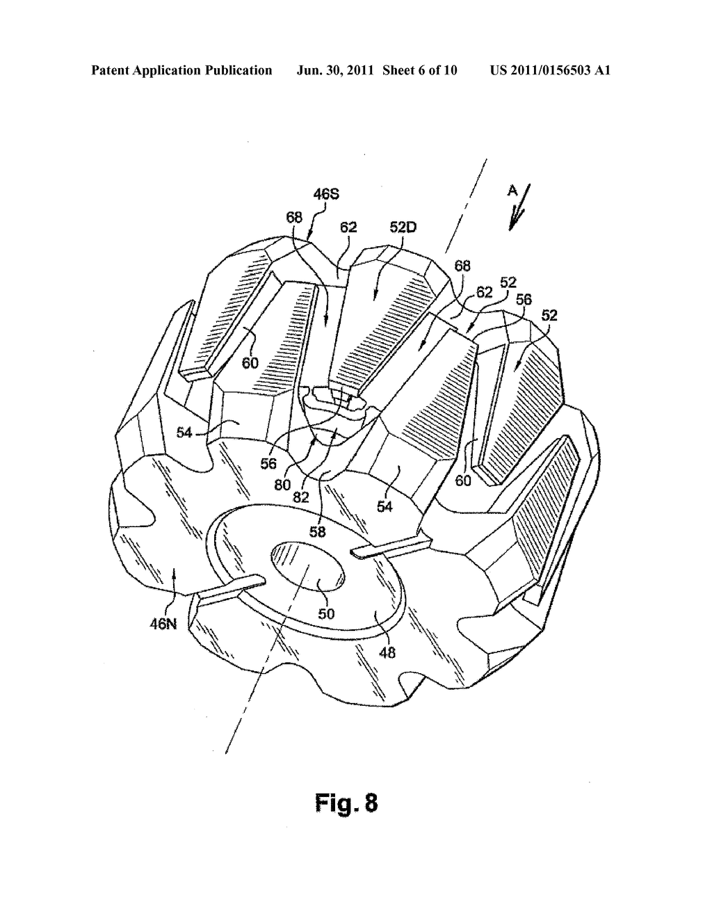 ROTOR FOR A ROTARY ELECTRIC MACHINE INCLUDING AN OPEN CHAIN OF AT LEAST     TWO INTERPOLAR MEMBERS DEFINING A MAGNETIC BARRIER - diagram, schematic, and image 07