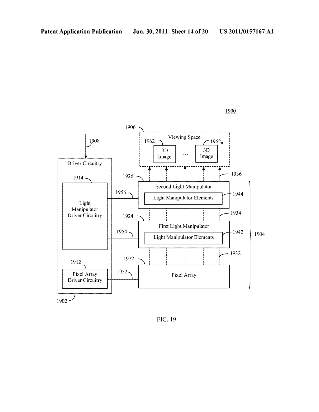 COORDINATED DRIVING OF ADAPTABLE LIGHT MANIPULATOR, BACKLIGHTING AND PIXEL     ARRAY IN SUPPORT OF ADAPTABLE 2D AND 3D DISPLAYS - diagram, schematic, and image 15