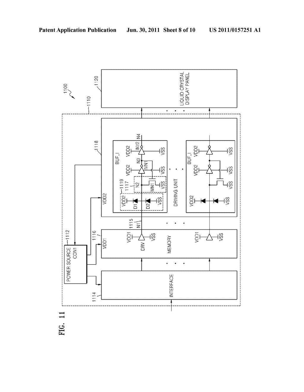 INTERFACE CIRCUIT, AND SEMICONDUCTOR DEVICE AND LIQUID CRYSTAL DISPLAY     DEVICE INCLUDING THE SAME - diagram, schematic, and image 09