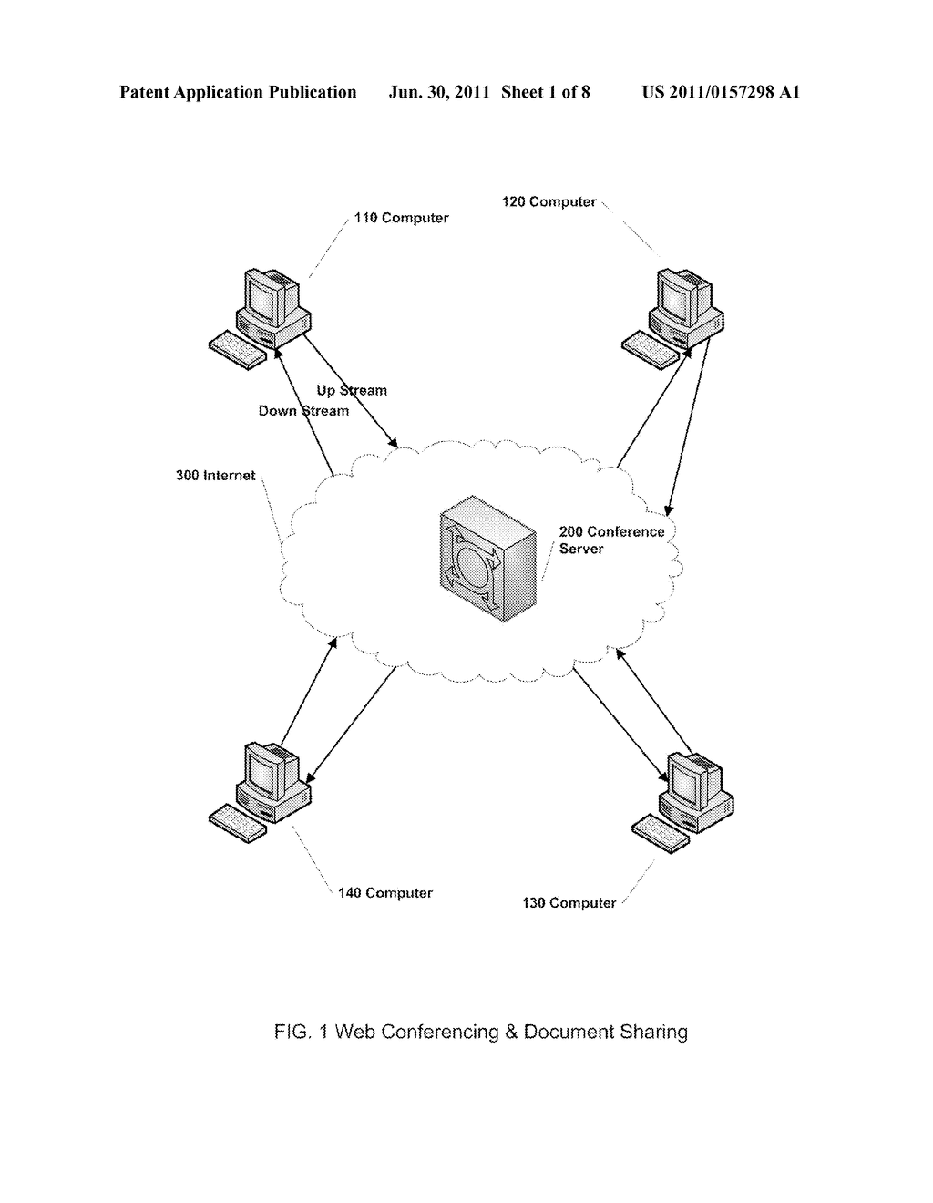 SYSTEM FOR PROCESSING AND SYNCHRONIZING LARGE SCALE VIDEO CONFERENCING AND     DOCUMENT SHARING - diagram, schematic, and image 02