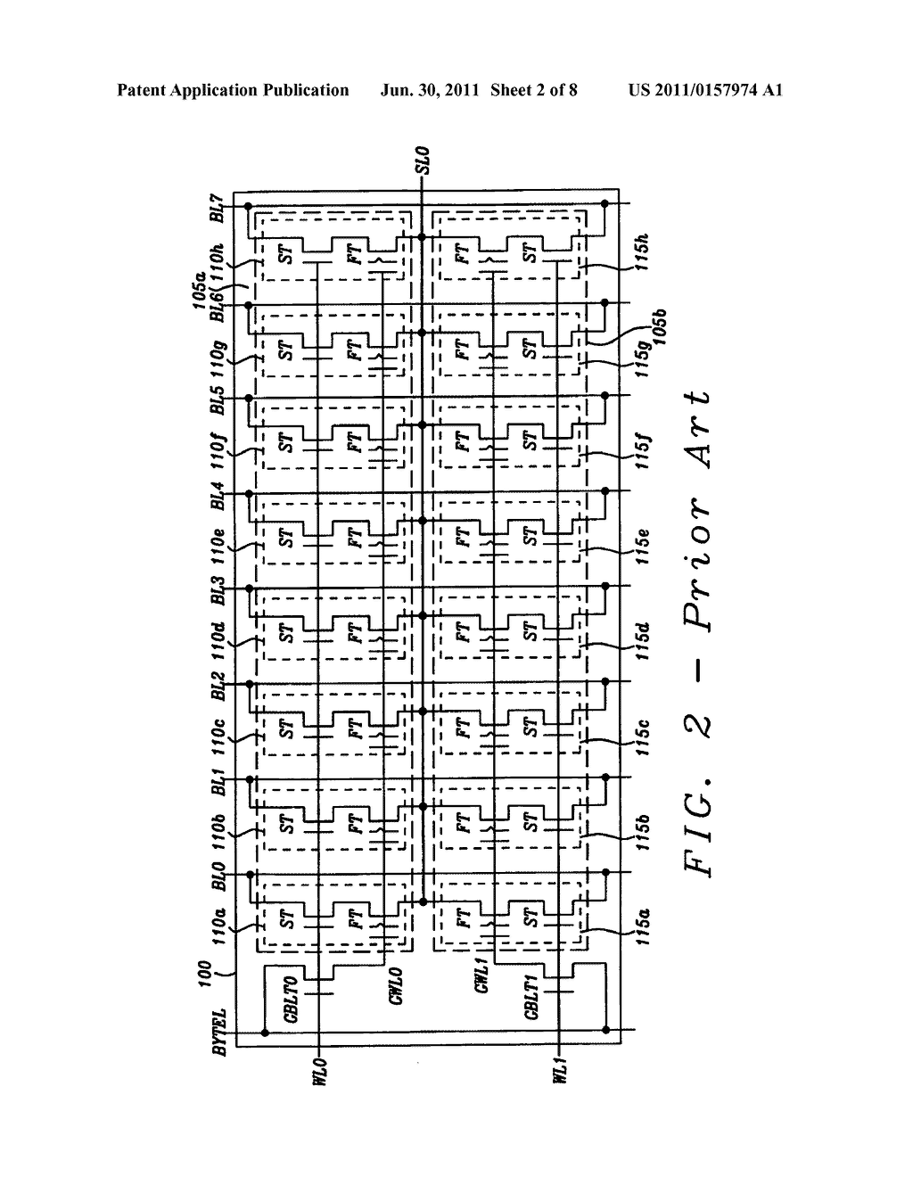 Novel cell array for highly-scalable , byte-alterable, two-transistor     FLOTOX EEPROM non-volatile memory - diagram, schematic, and image 03