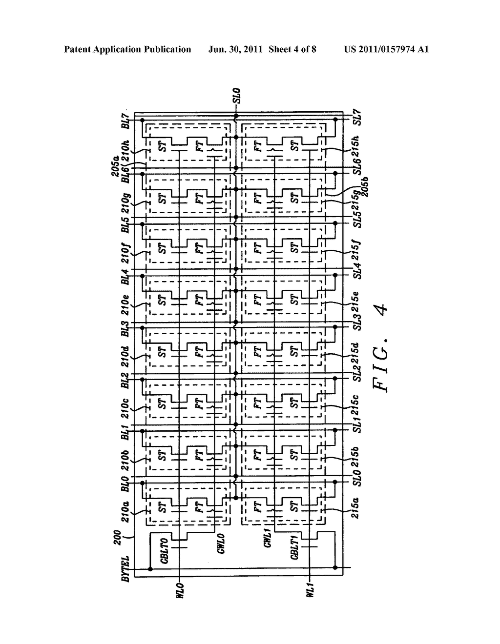 Novel cell array for highly-scalable , byte-alterable, two-transistor     FLOTOX EEPROM non-volatile memory - diagram, schematic, and image 05