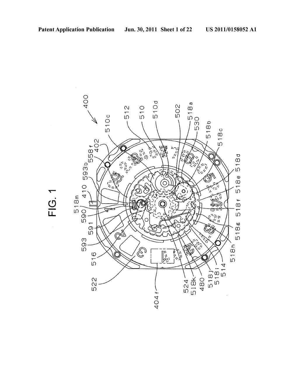 Timepiece with calendar mechanism including first date indicator and     second date indicator - diagram, schematic, and image 02