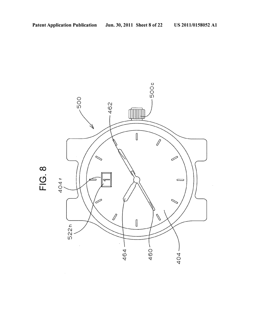 Timepiece with calendar mechanism including first date indicator and     second date indicator - diagram, schematic, and image 09