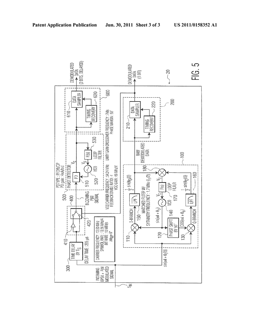 APPARATUS AND METHOD OF MULTI-STAGE HIGH BIT PER SYMBOL ANALOG     DEMODULATION - diagram, schematic, and image 04