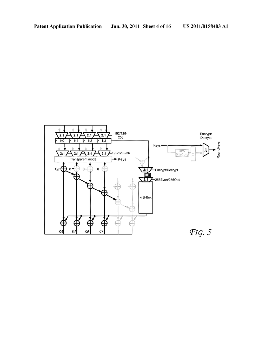 ON-THE-FLY KEY GENERATION FOR ENCRYPTION AND DECRYPTION - diagram, schematic, and image 05