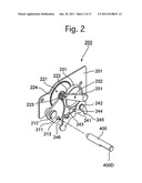 MIRROR DRIVE APPARATUS INCORPORATING A BRAKE MECHANISM OF AN SLR CAMERA diagram and image