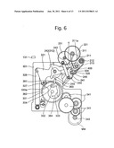 MIRROR DRIVE APPARATUS INCORPORATING A BRAKE MECHANISM OF AN SLR CAMERA diagram and image