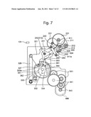 MIRROR DRIVE APPARATUS INCORPORATING A BRAKE MECHANISM OF AN SLR CAMERA diagram and image