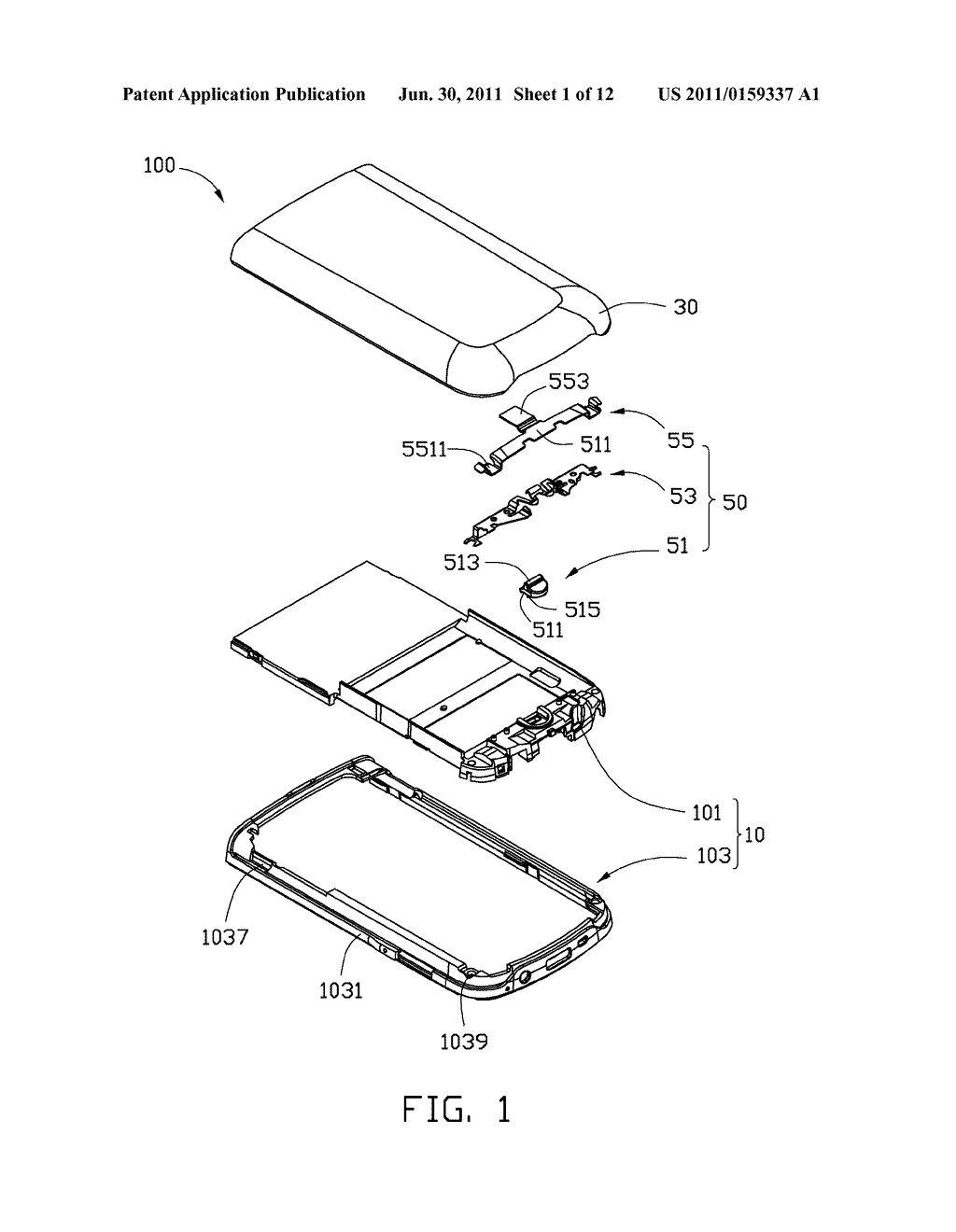 BATTERY COVER ASSEMBLY FOR PORTABLE ELECTRONIC DEVICE - diagram, schematic, and image 02