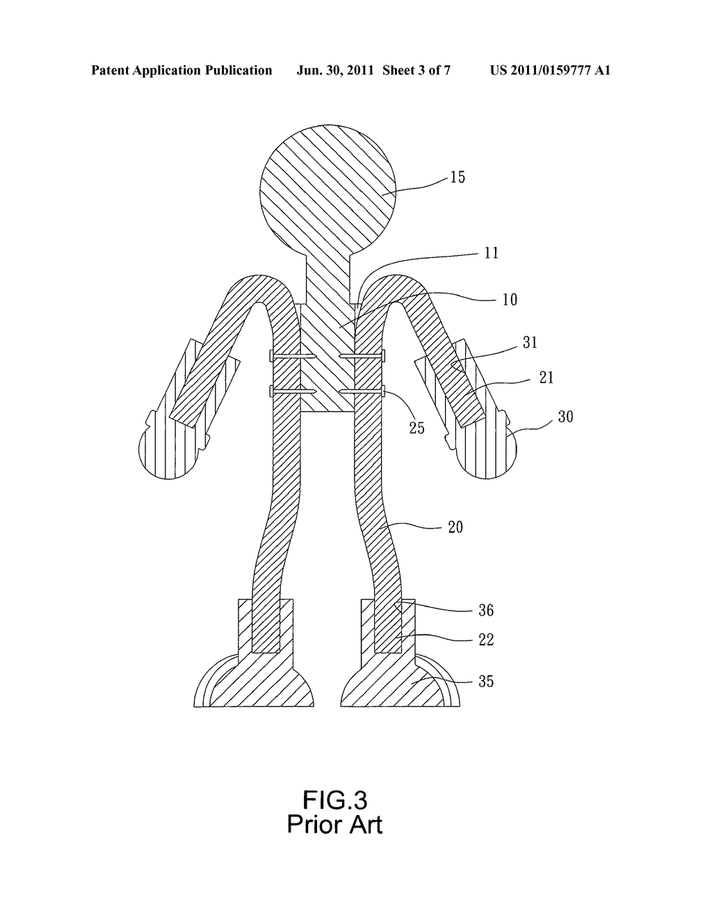 Doll with flexible arms and legs - diagram, schematic, and image 04