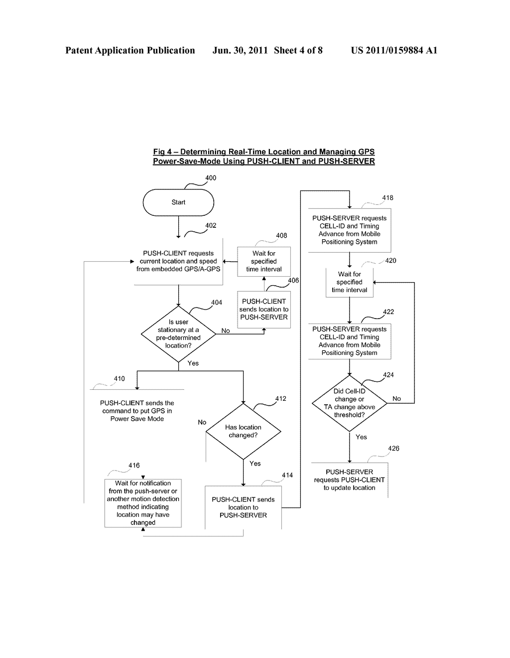 REAL-TIME LOCATION AND PRESENCE USING A PUSH-LOCATION CLIENT AND SERVER - diagram, schematic, and image 05