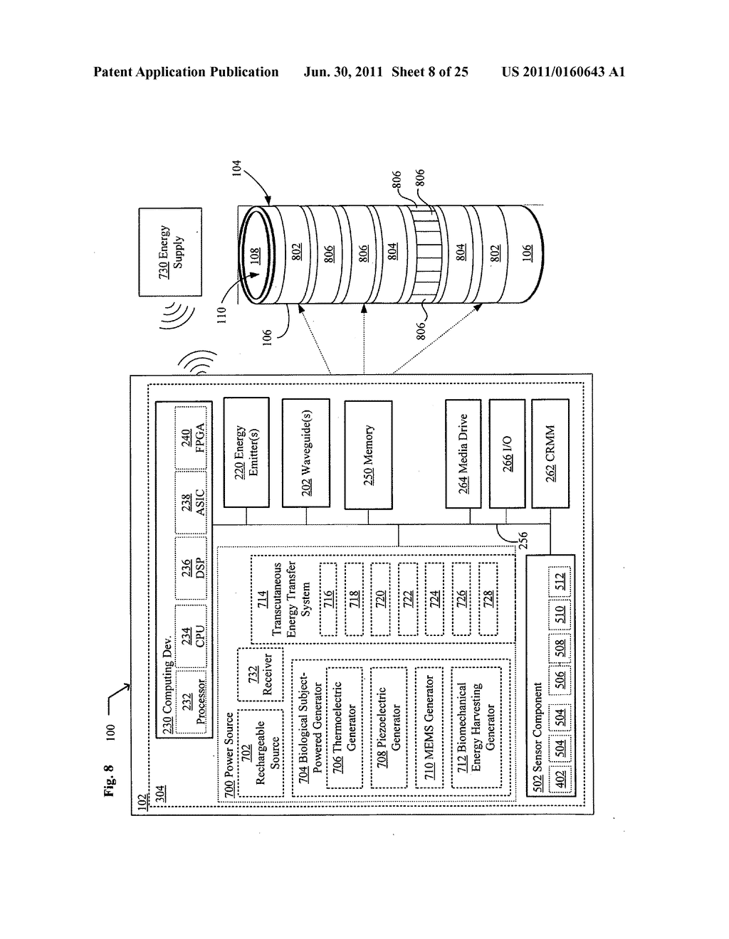 Systems, devices, and methods including catheters having acoustically     actuatable waveguide components for delivering a sterilizing stimulus to     a region proximate a surface of the catheter - diagram, schematic, and image 09