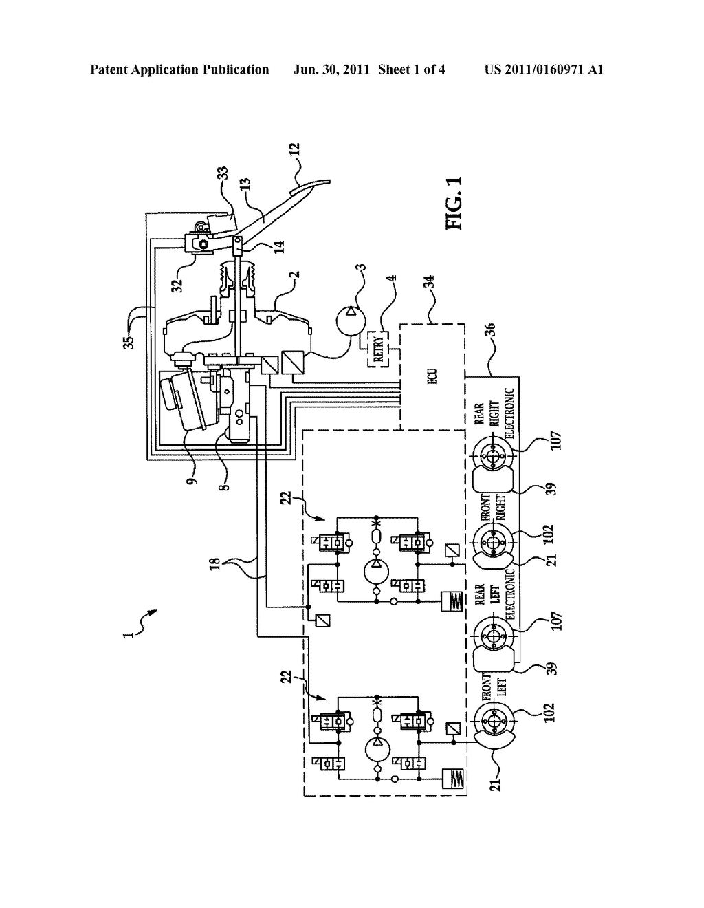 Electro-Hydraulic Brake Brake-By-Wire System and Method - diagram, schematic, and image 02