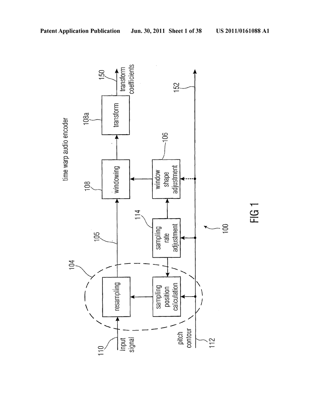 Time Warp Contour Calculator, Audio Signal Encoder, Encoded Audio Signal     Representation, Methods and Computer Program - diagram, schematic, and image 02