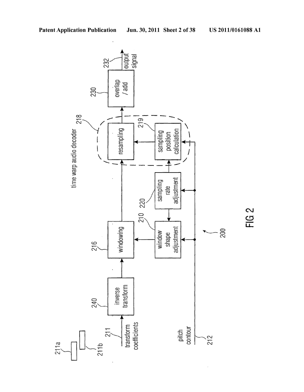 Time Warp Contour Calculator, Audio Signal Encoder, Encoded Audio Signal     Representation, Methods and Computer Program - diagram, schematic, and image 03