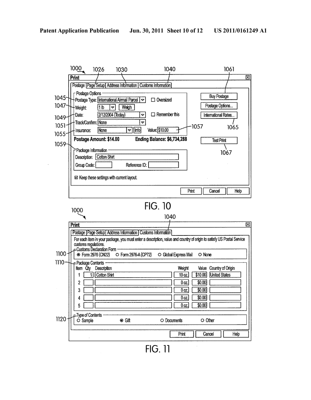 Integrated shipping label and customs form - diagram, schematic, and image 11