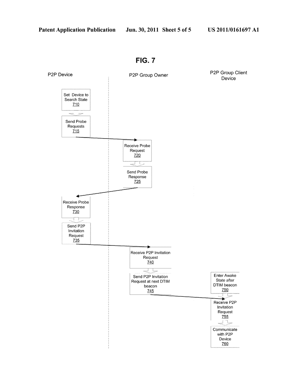 METHOD AND SYSTEM FOR DISCOVERABILITY OF POWER SAVING P2P DEVICES - diagram, schematic, and image 06