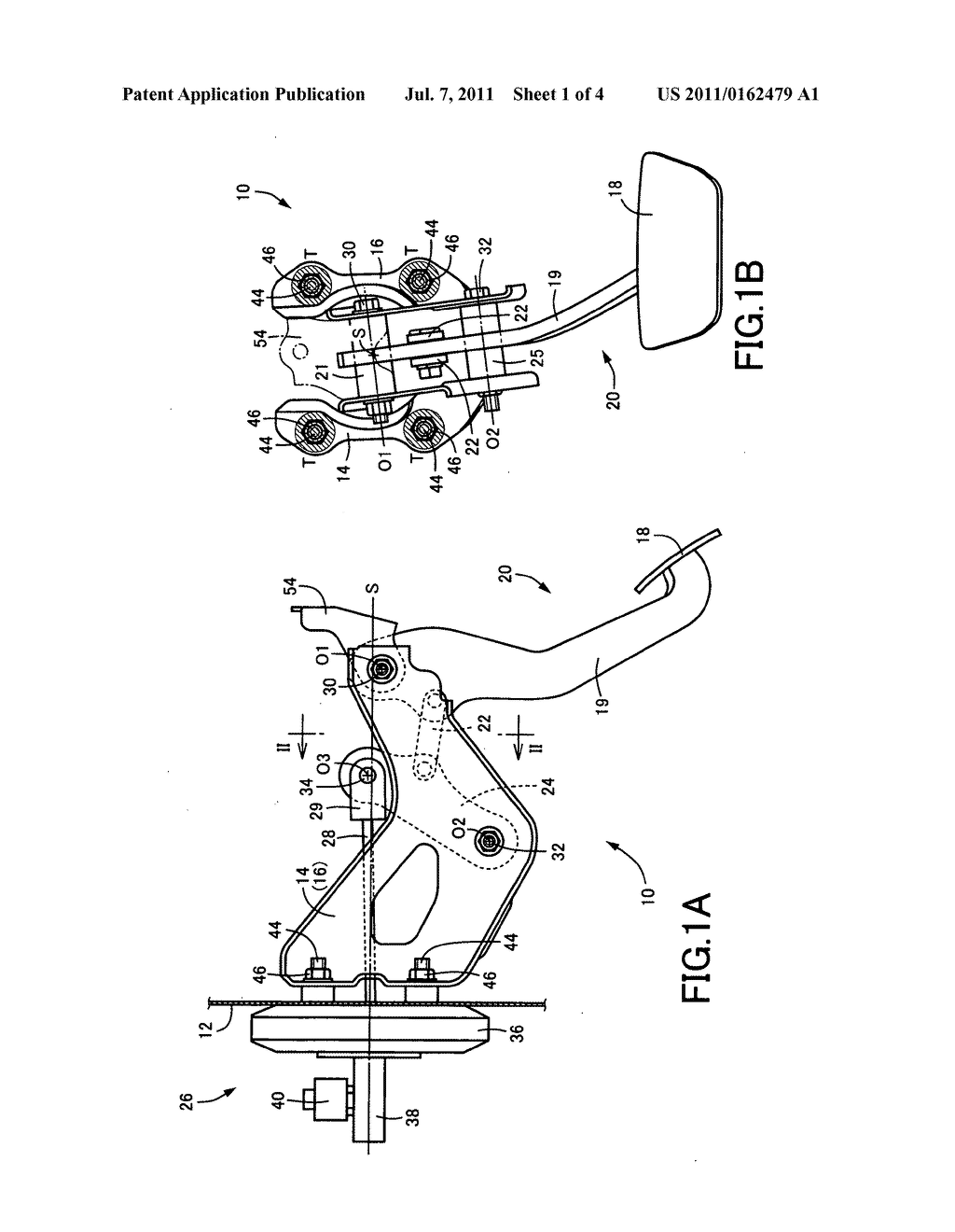 Vehicle operating pedal device - diagram, schematic, and image 02