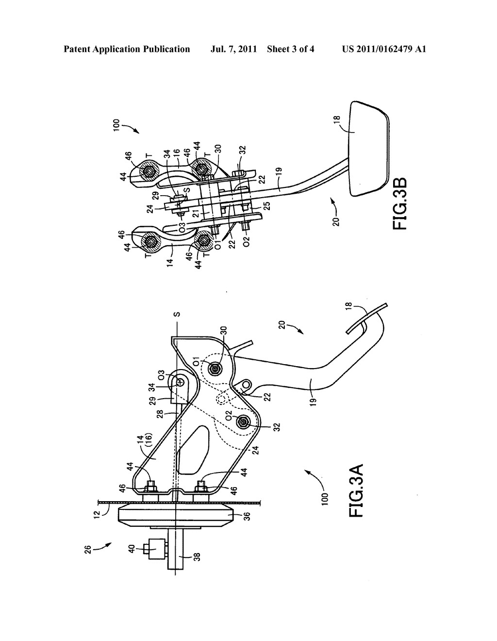 Vehicle operating pedal device - diagram, schematic, and image 04