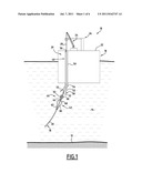 DEVICE FOR MOUNTING A FLEXIBLE LINE ON  A STRUCTURE, AND  RELATED     INSTALLATION AND METHOD diagram and image