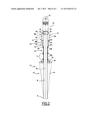 DEVICE FOR MOUNTING A FLEXIBLE LINE ON  A STRUCTURE, AND  RELATED     INSTALLATION AND METHOD diagram and image