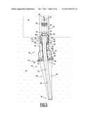 DEVICE FOR MOUNTING A FLEXIBLE LINE ON  A STRUCTURE, AND  RELATED     INSTALLATION AND METHOD diagram and image