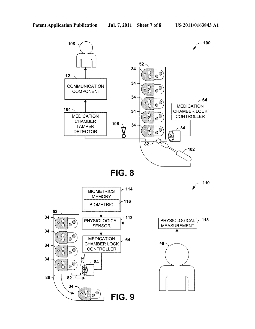 MEDICATION CHAMBER LOCK FOR MEDICATION REMINDER DEVICE - diagram, schematic, and image 08