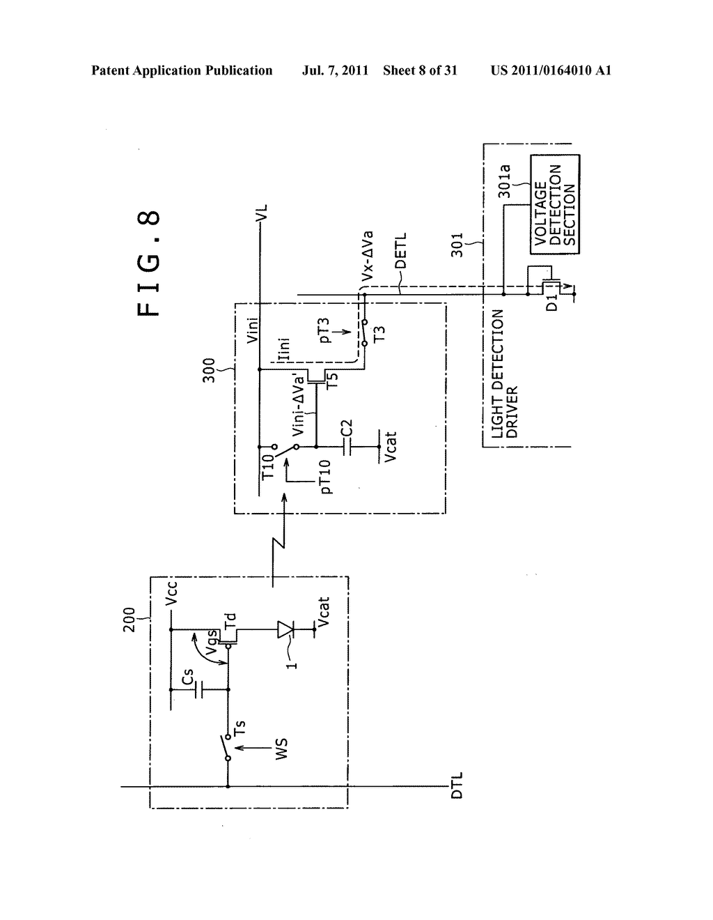 Display apparatus, light detection method and electronic apparatus - diagram, schematic, and image 09