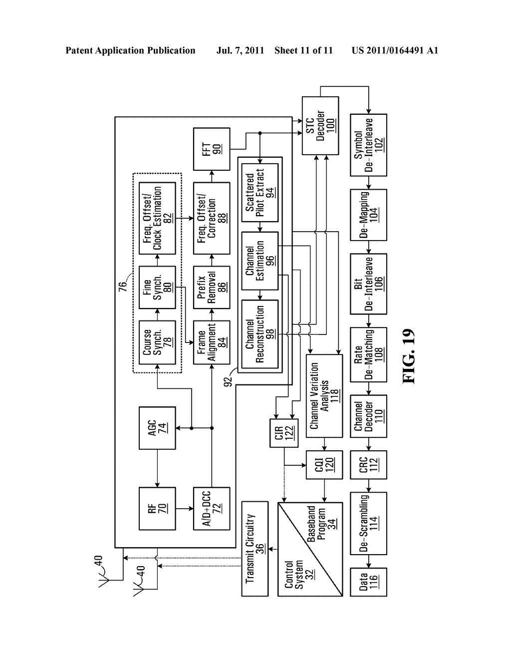 METHOD AND SYSTEM FOR COMBINING OFDM AND TRANSFORMED OFDM - diagram, schematic, and image 12