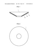 DIAPHRAGM FOR SPEAKER, SPEAKER USING THE DIAPHRAGM, ELECTRONIC DEVICE     USING THE SPEAKER, AND SPEAKER-MOUNTED DEVICE diagram and image