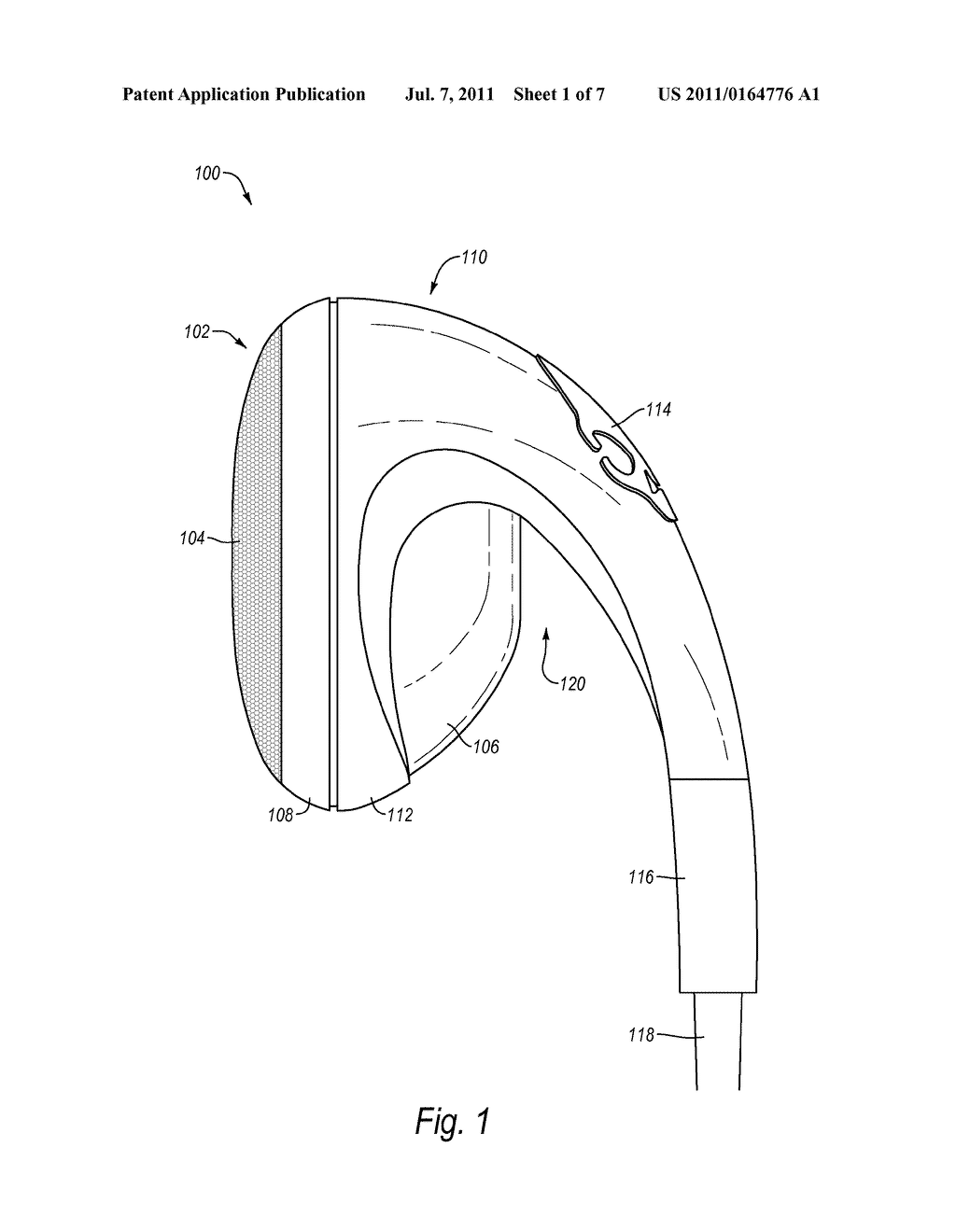 AUDIO EAR BUD HEADPHONE WITH EXTENDED CURVATURE - diagram, schematic, and image 02