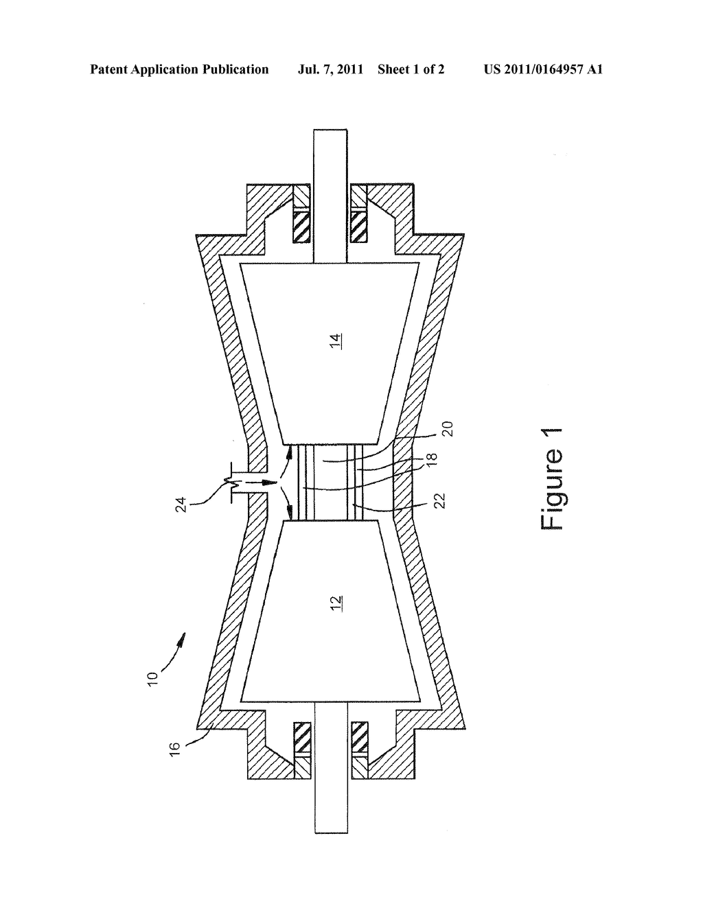 Method and Apparatus for Double Flow Turbine First Stage Cooling - diagram, schematic, and image 02