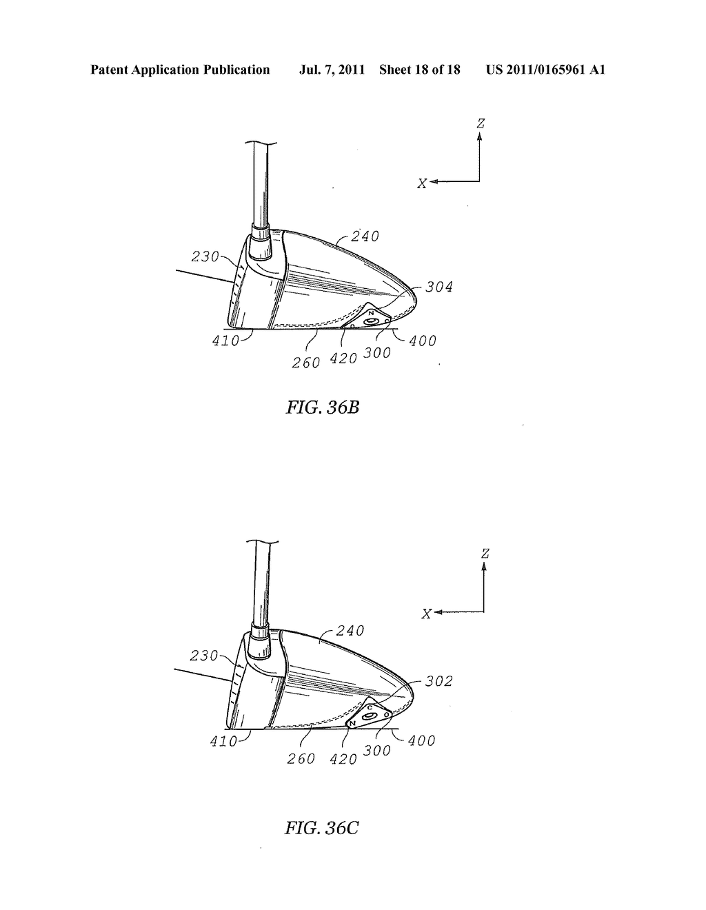 WOOD-TYPE GOLF CLUB HEAD WITH ADJUSTABLE SOLE CONTOUR - diagram, schematic, and image 19