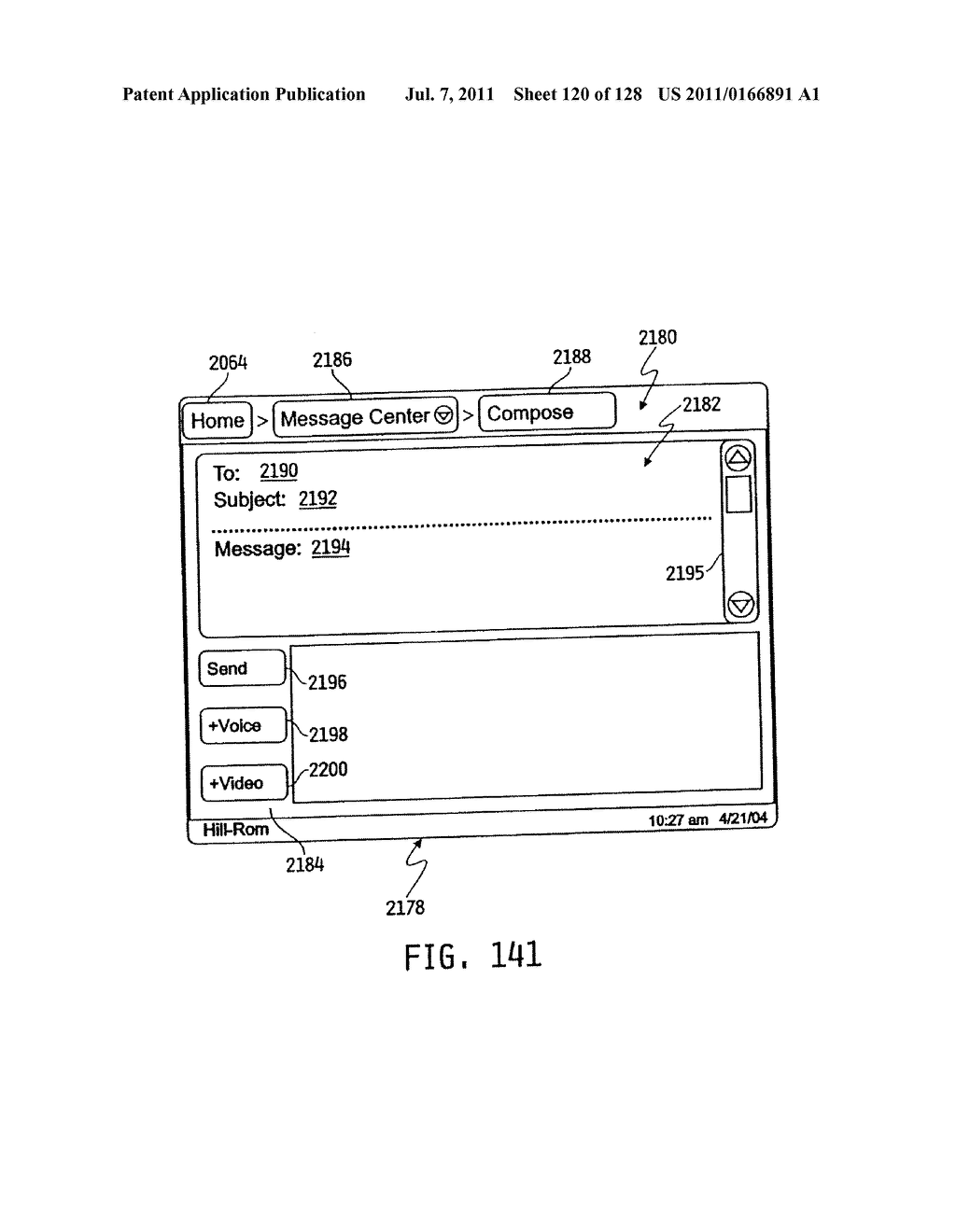 HOSPITAL BED COMPUTER SYSTEM WITH PHARMACY INTERACTION - diagram, schematic, and image 121