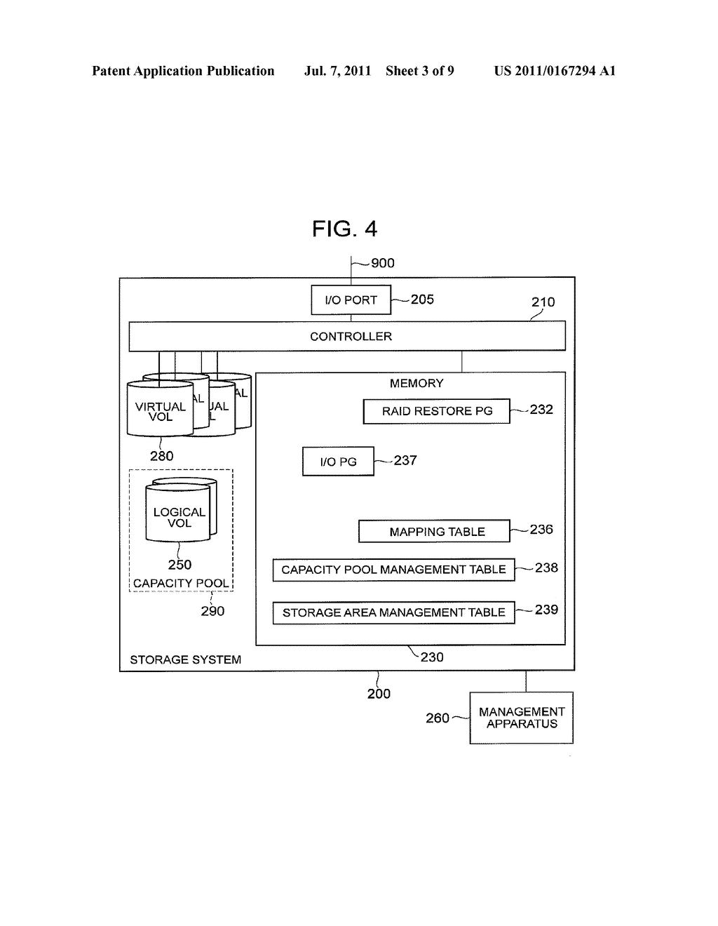 STORAGE SYSTEM FOR RESTORING DATA STORED IN FAILED STORAGE DEVICE - diagram, schematic, and image 04