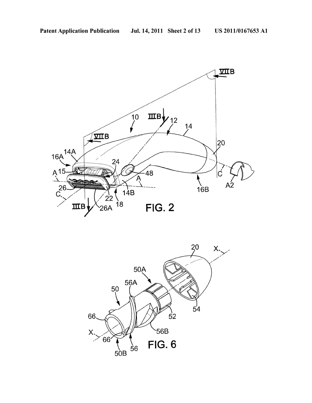 RAZOR WITH A RETRACTABLE SHAVING CARTRIDGE AND RAZOR HANDLE FOR SUCH A     HANDLE - diagram, schematic, and image 03