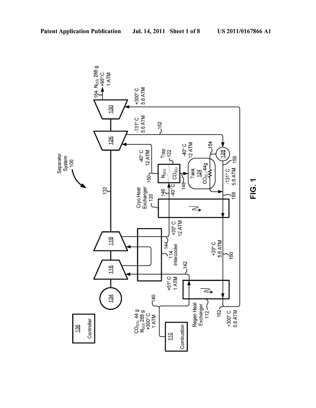 SYSTEM AND METHOD FOR SEPARATING GASSES IN AN EXHAUST GAS - diagram, schematic, and image 02