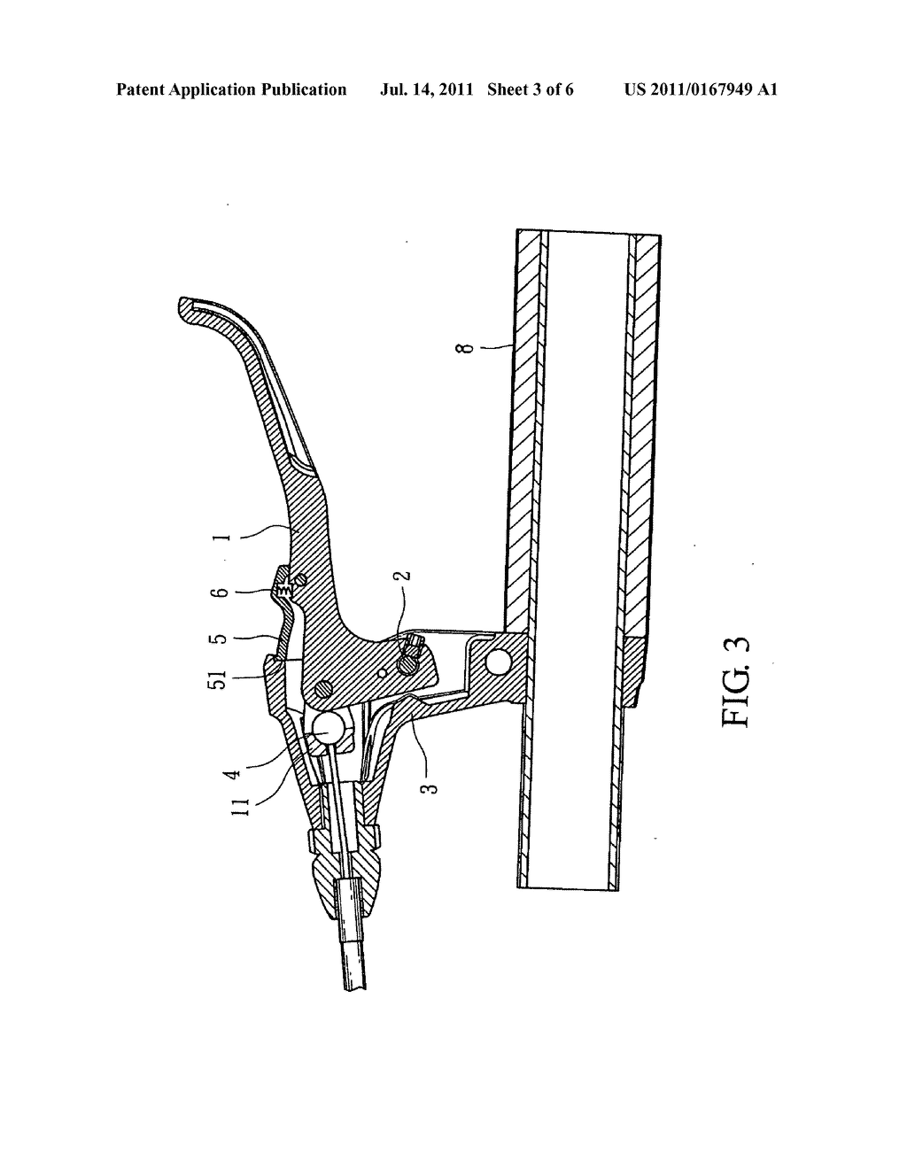 Moveable brake lever for bicycle - diagram, schematic, and image 04