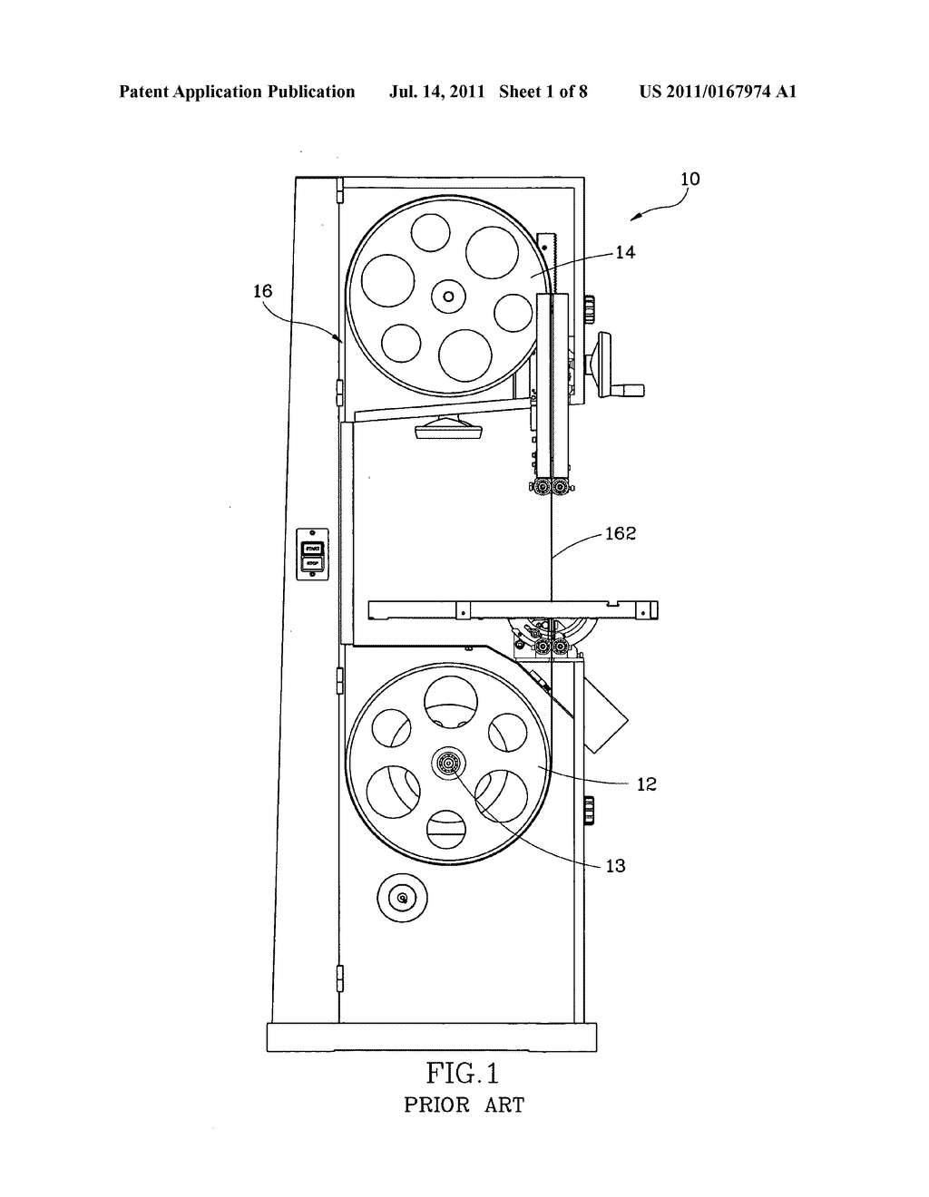 Emergency stop device for band saw - diagram, schematic, and image 02