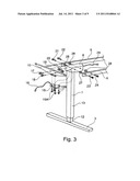 DEVICE FOR MOUNTING A TABLE TOP ON A FRAME WITH DRIVE MEANS diagram and image