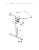 DEVICE FOR MOUNTING A TABLE TOP ON A FRAME WITH DRIVE MEANS diagram and image