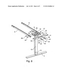 DEVICE FOR MOUNTING A TABLE TOP ON A FRAME WITH DRIVE MEANS diagram and image