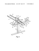 DEVICE FOR MOUNTING A TABLE TOP ON A FRAME WITH DRIVE MEANS diagram and image