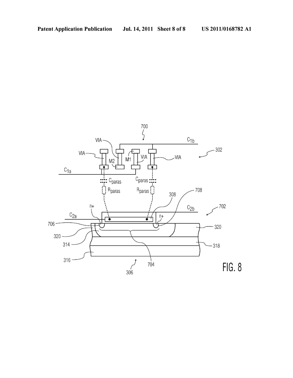 CAPACITANCE UNDER A FRINGE CAPACITOR OF A RADIO FRQUENCY INTEGRATED     CIRCUIT - diagram, schematic, and image 09