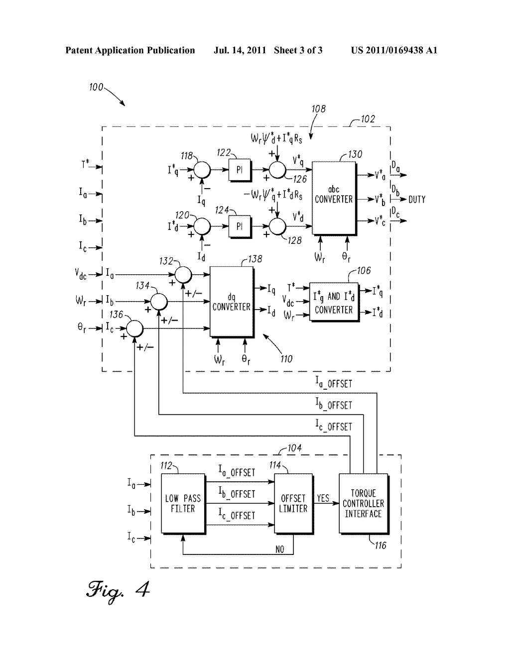 METHOD AND SYSTEM FOR CONTROLLING AN ELECTRIC MOTOR USING ZERO CURRENT     OFFSET VALUE CANCELLATION - diagram, schematic, and image 04